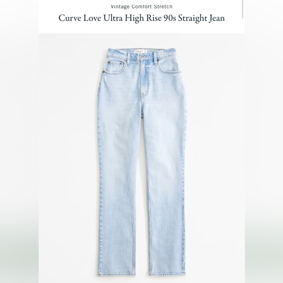 Abercrombie Curve Love Ultra High Rise 90s Straight Jean - Picture 1 of 4